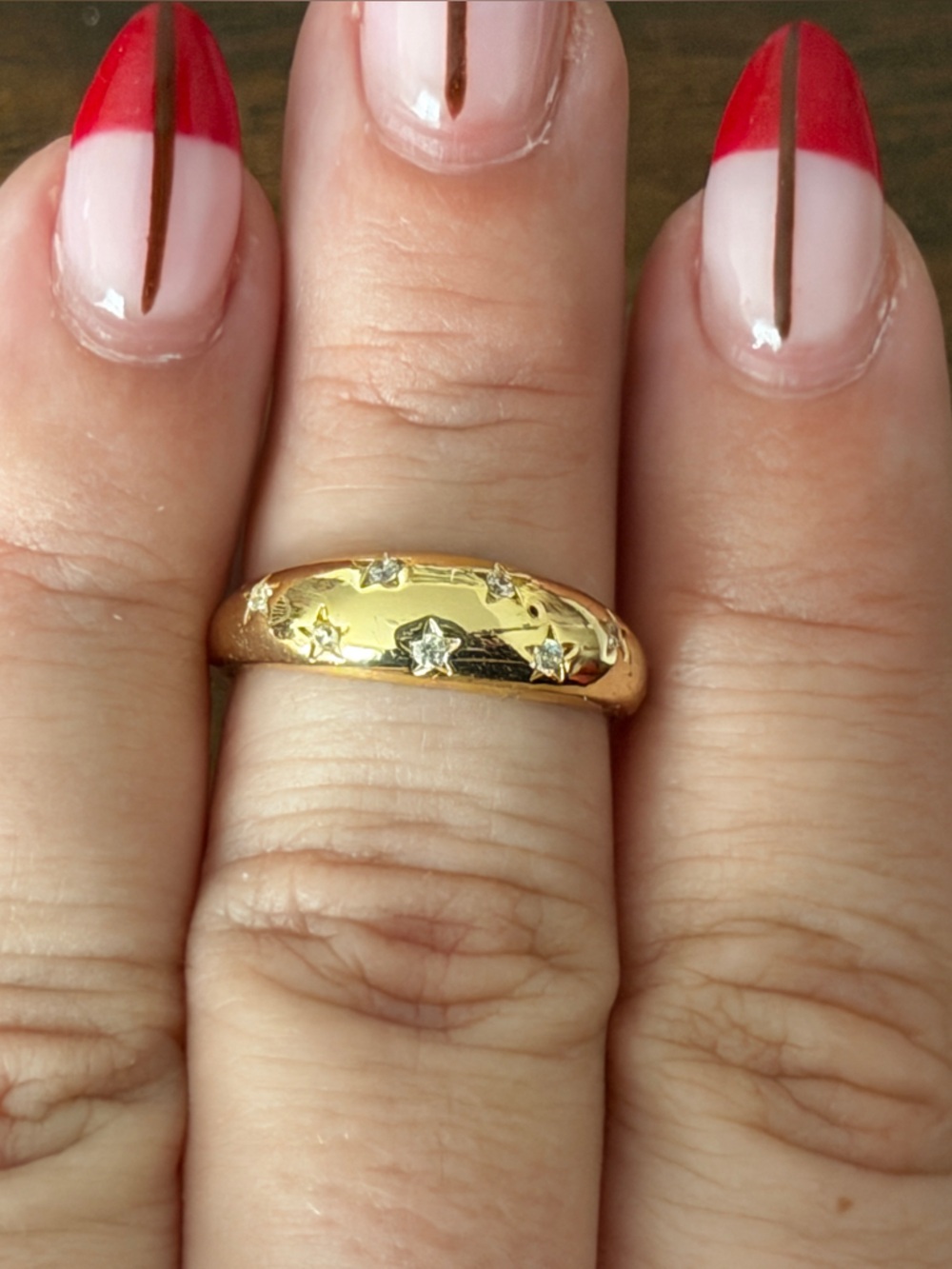 Gold Star-Accent Dome Ring - Women Jewelry - Size 7